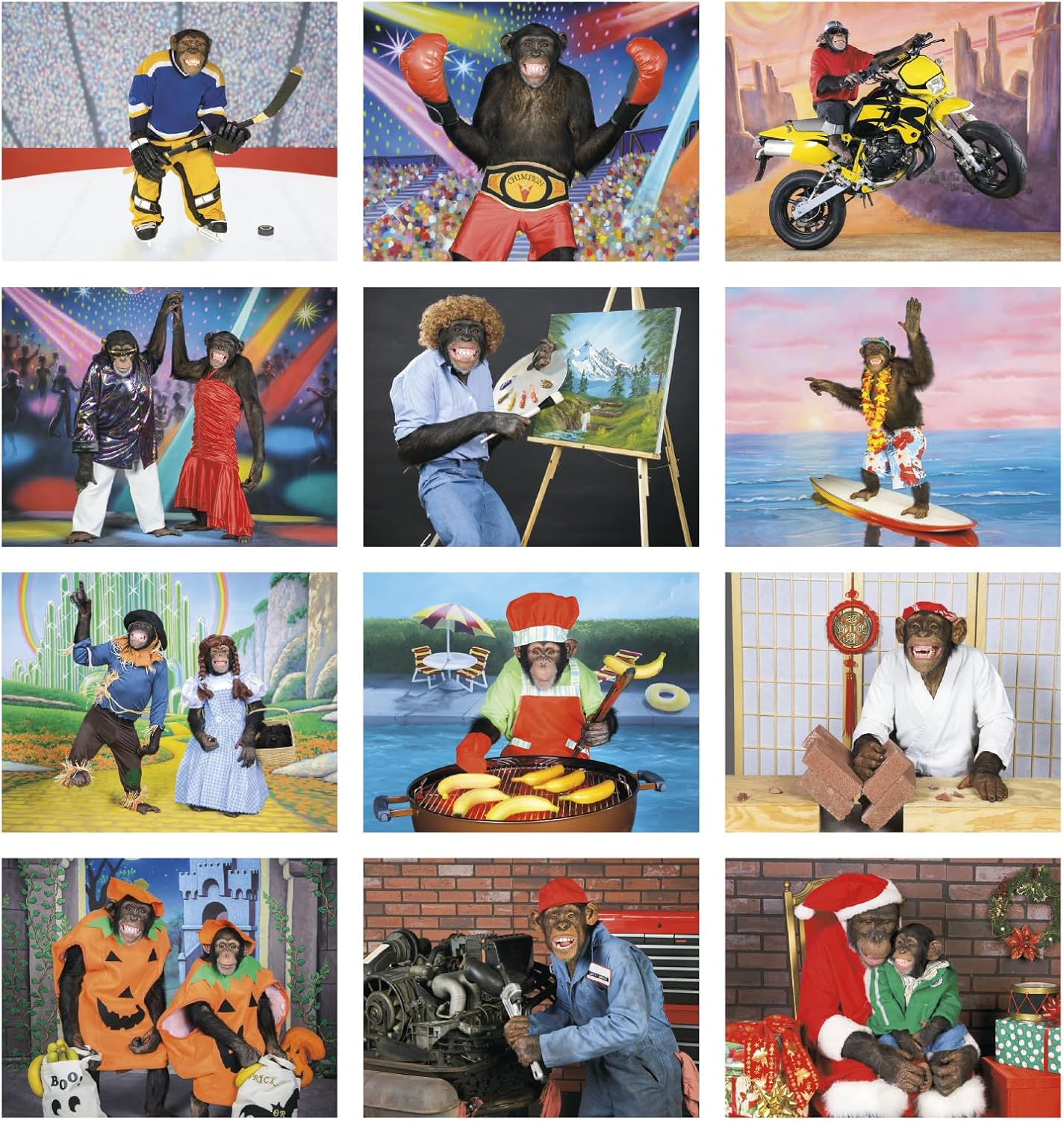 Monkey Mischief Funny 2026 Hanging Wall Calendar - 19" x 11" (Open) 2026 Monthly Appointment Planner and Organizer. Silly monkeys that make each month humorous. image 3