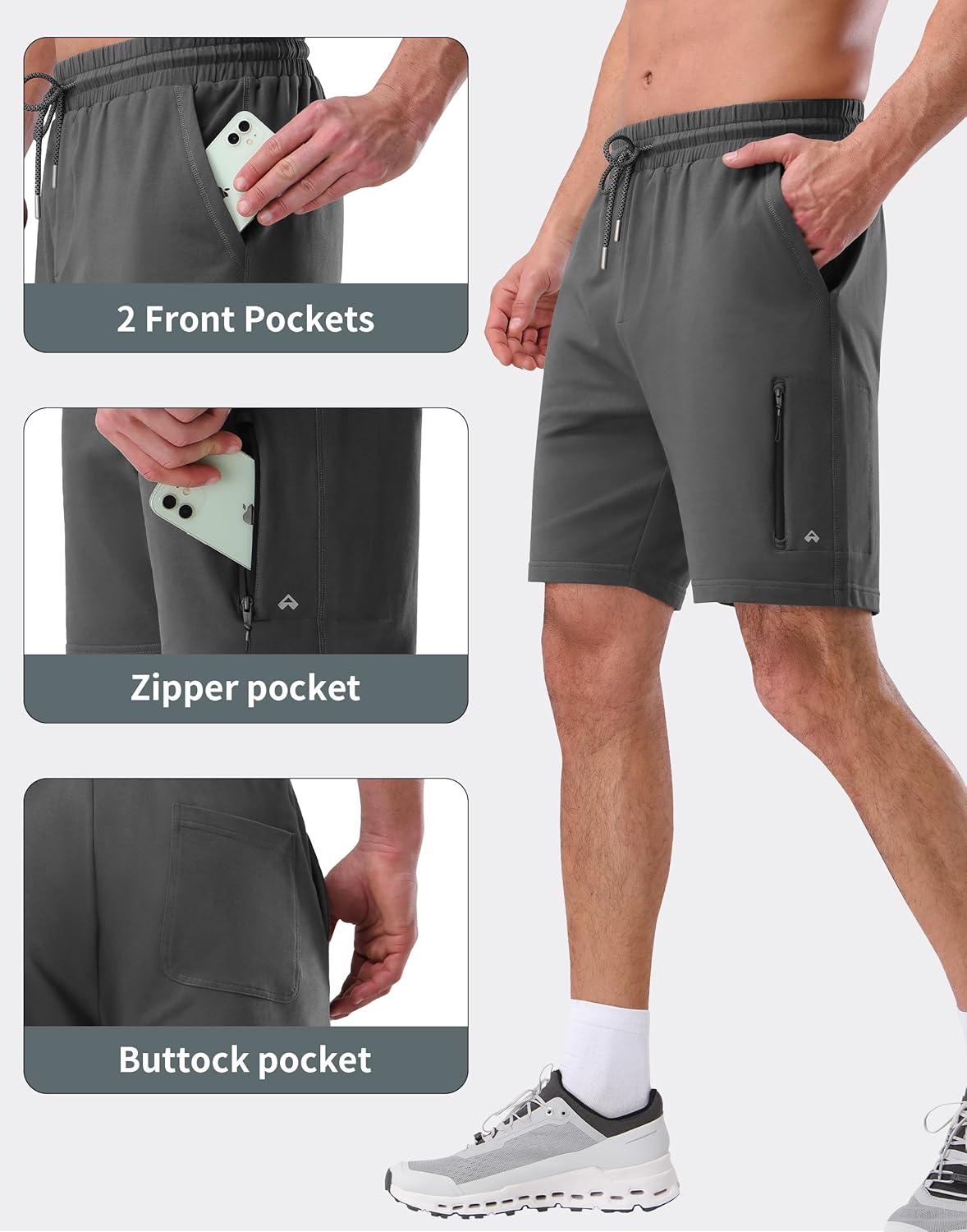 Pioneer Camp Sweat Shorts for Men 7" Inseam Cotton Athletic Casual Shorts with 4 Pockets for Gym Workout Lounge Summer Shorts - Image 4
