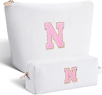 Vista 91 de Bolsa de maquillaje con iniciales personalizadas, bolsa de cosméticos, Lavanda, K