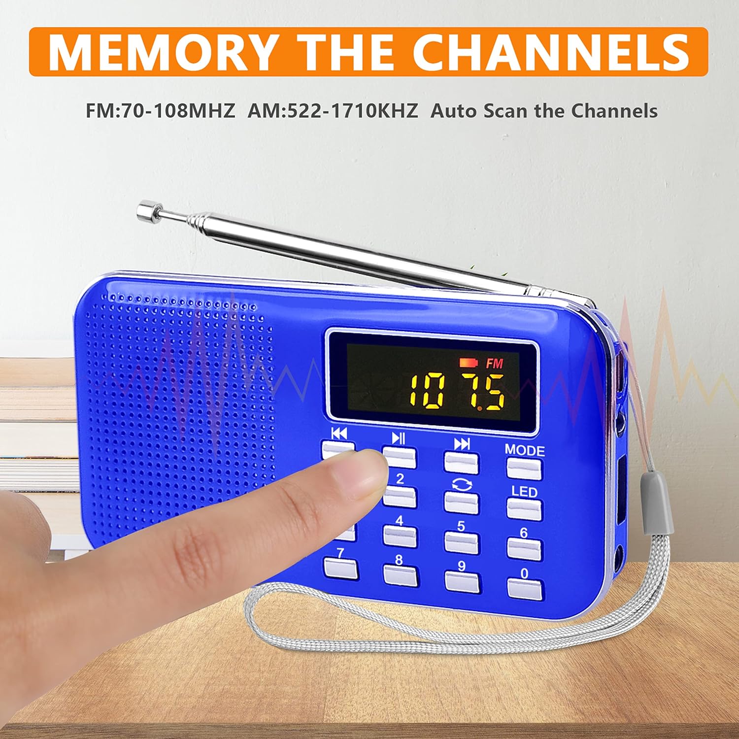 Leting Radios Portable AM FM with MP3 Speaker, Portable Radio Support