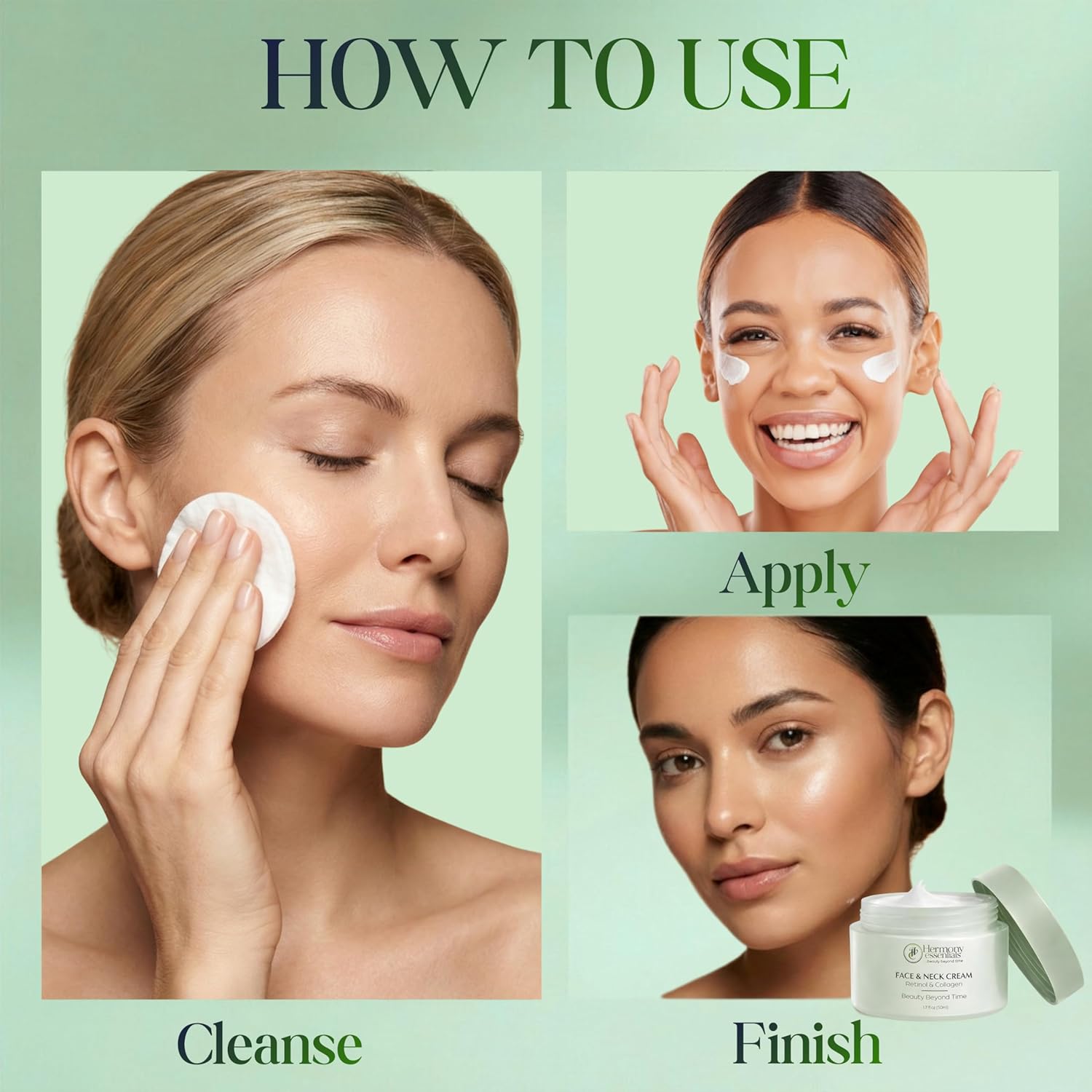 Collagen, Retinol & Hyaluronic Acid Cream – Anti Aging Face & Neck Daily Moisturizer, Firming, Lightweight, Fast Absorbing Cream Skincare for Women, American Brand, 1.7 fl oz - Image 4