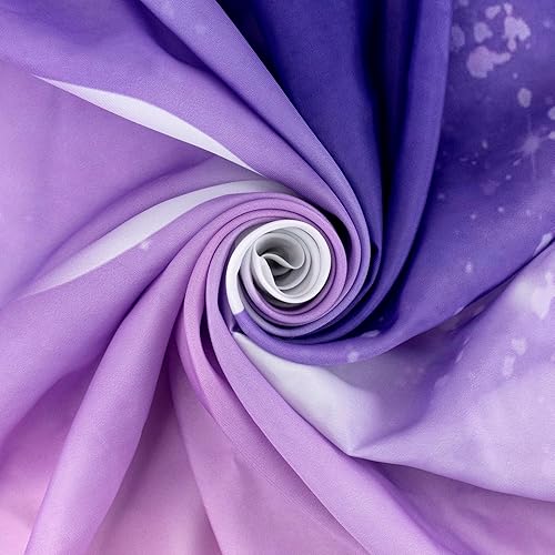 Miniatura 6 de HVEST Tapiz de fase lunar para colgar en la pared, fase lunar y estrellas con nube en el cielo morado, tapiz de paisaje natural pastel para sala de