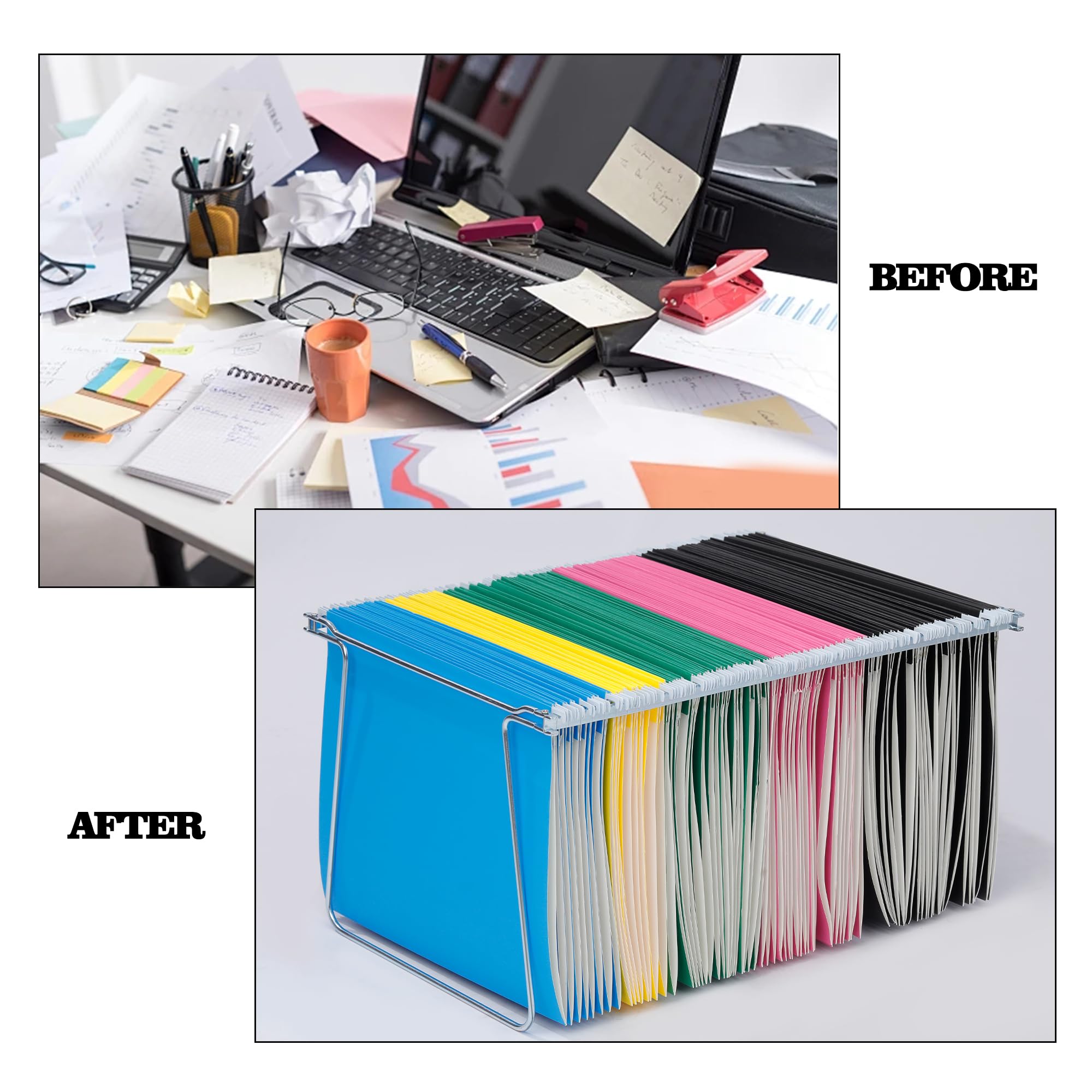 2 Packs File Folder Frame, File Organizer,File Cabinet Rails Adjustable 11 To 17 4 Inches - View #11