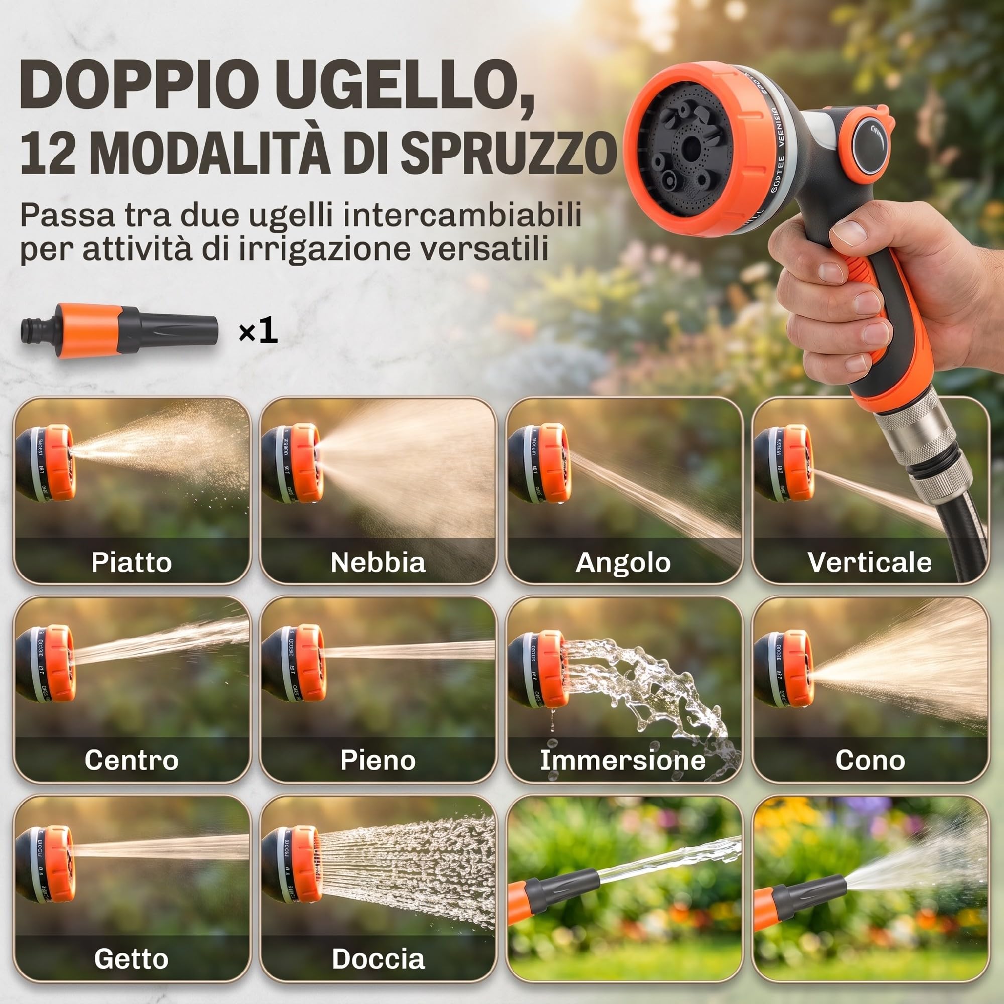 Outsunny Avvolgitubo da Giardino Retrattile con Tubo dell'Acqua 28+2 m