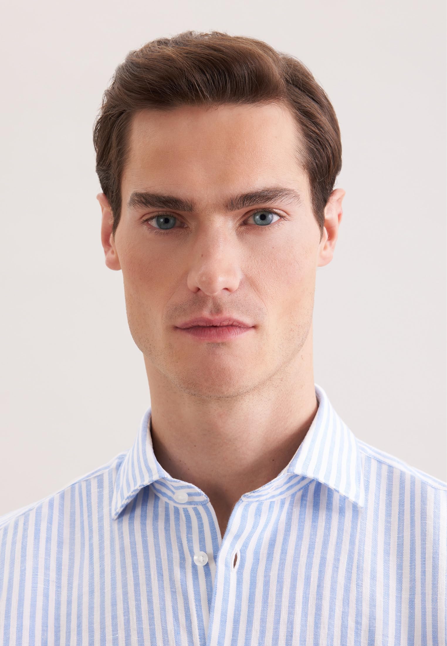 Seidensticker Herren Slim Fit Langarm Leinenhemd Business-Hemd
