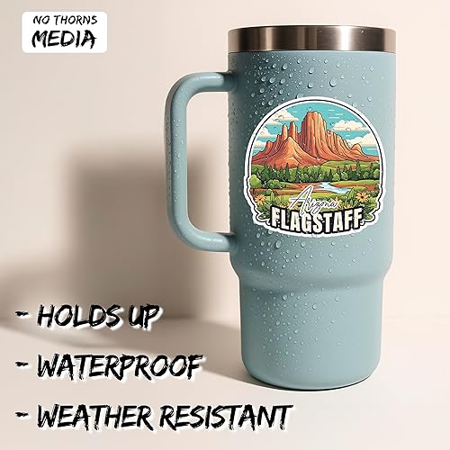 Miniatura 2 de Flagstaff - Adhesivo Arizona de 4 pulgadas, recuerdo de viaje, destino de ciudad, calcomanía de vinilo impermeable para laptop, botella de agua,