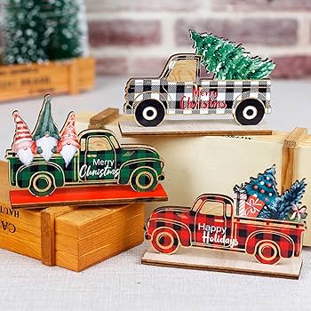 Wooden truck with christmas tree Clearance