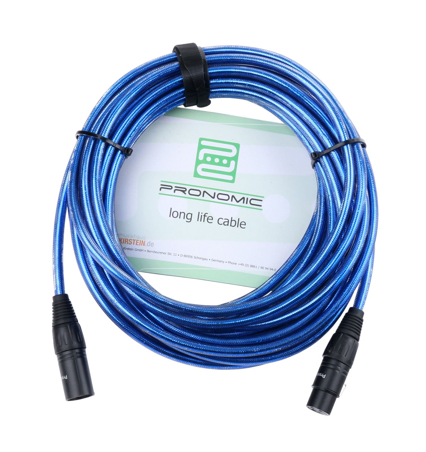 Pronomic Stage XFXM-Blue-10 Cavo Microfono XLR 10 m Metallic Blue Set da 10 | Connettori: XLR femmina 3 poli ? XLR maschio 3 poli, Lunghezza: 10m, Sezione conduttore: 0, 226 mm², Rame privo di ossigeno
