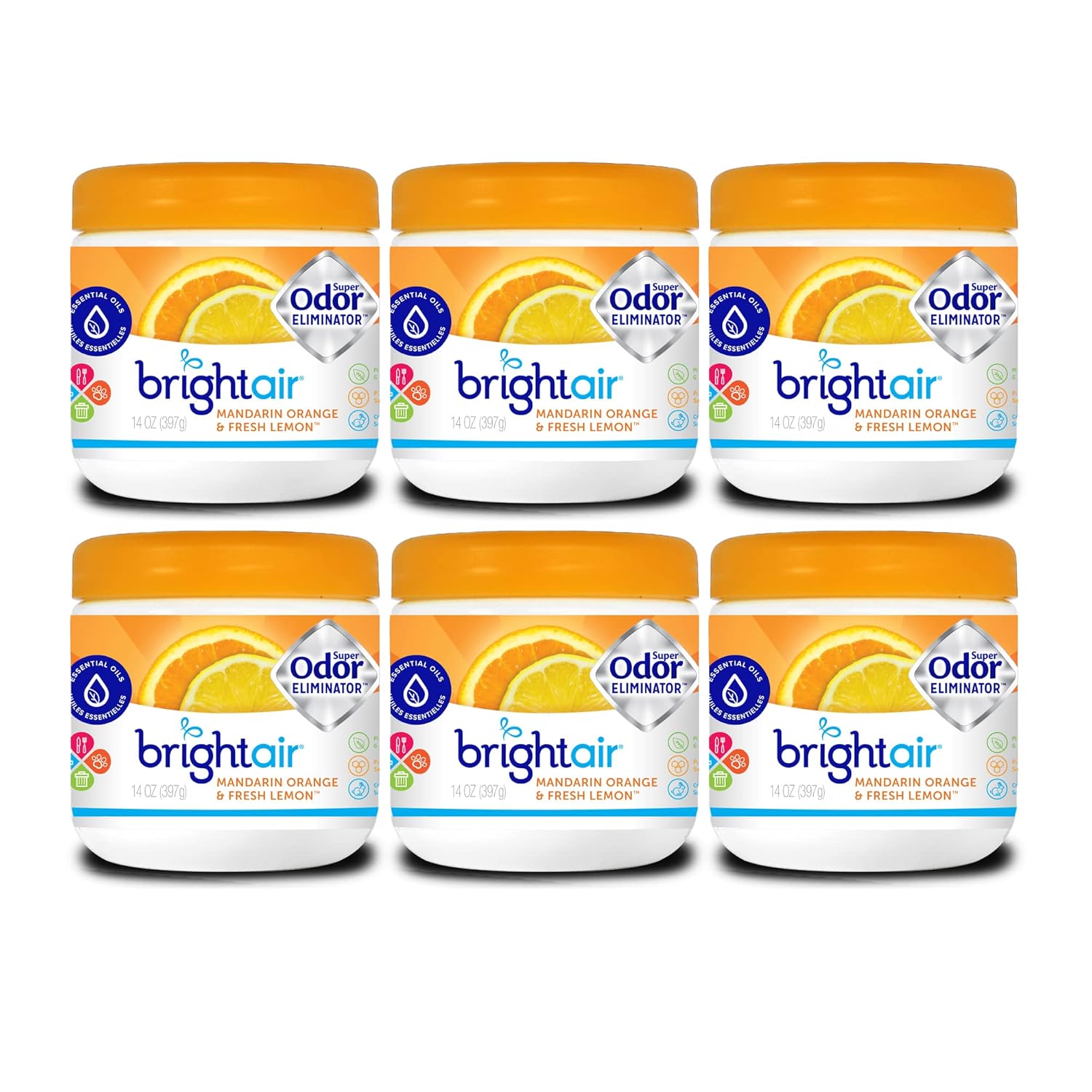 Bright Air Odor Eliminator Mandarin Orange and Fresh Lemon , 14 Oz
