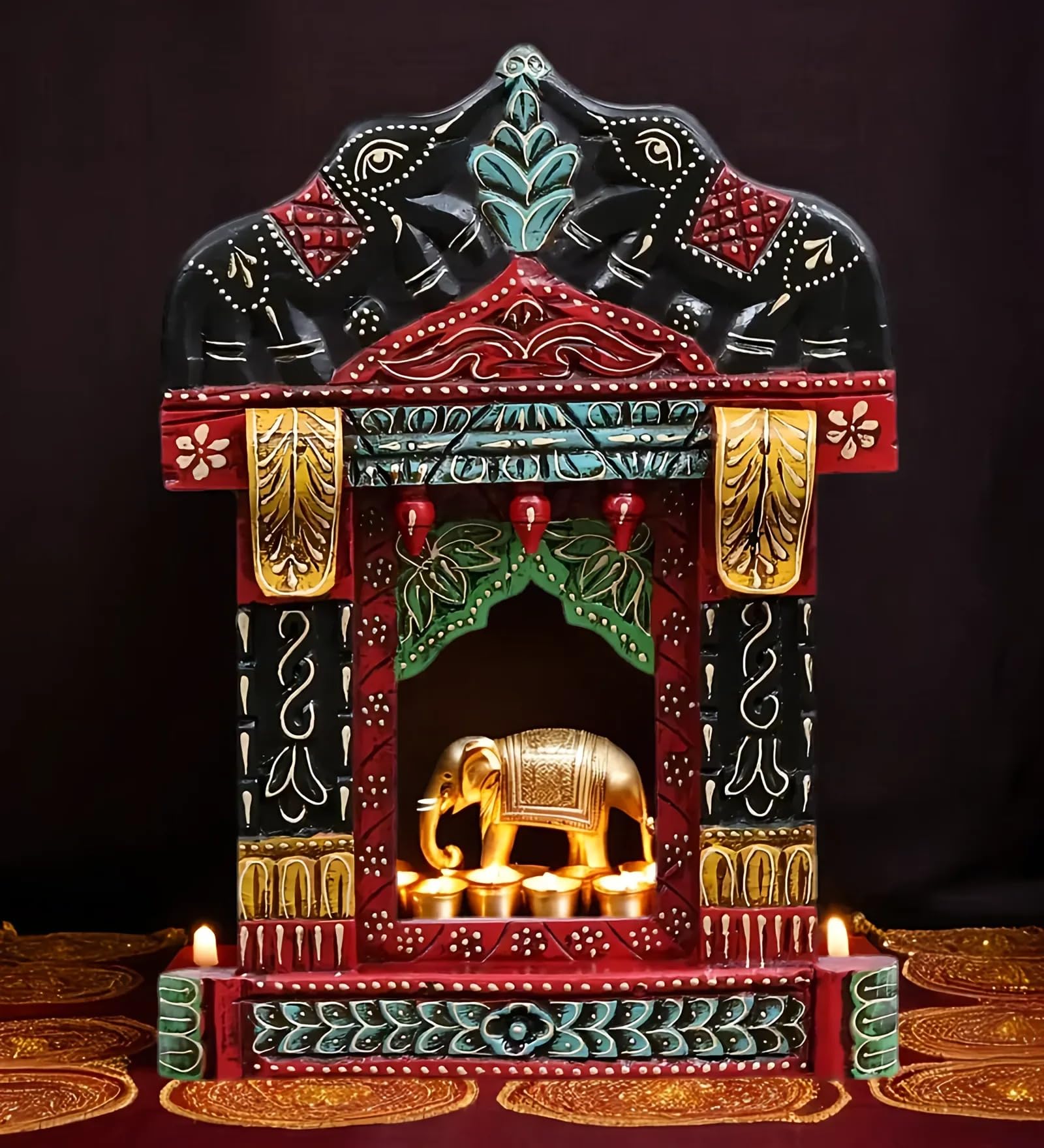 Indian Jharokha Frame - Gold Accent -8 Indian Jharokha Frame - Gold Accent -8