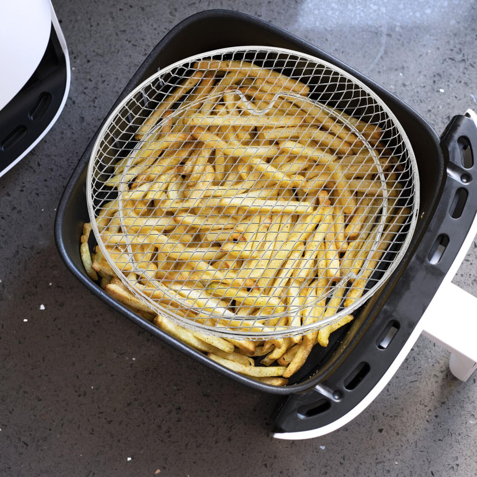 Rejilla Apilable para Freidora de Aire de Acero Inoxidable Soporte Deshidratador de 3 Niveles con 8 Patas Clip y Pincel para Hornear Bandeja Multifuncional para Cocinar