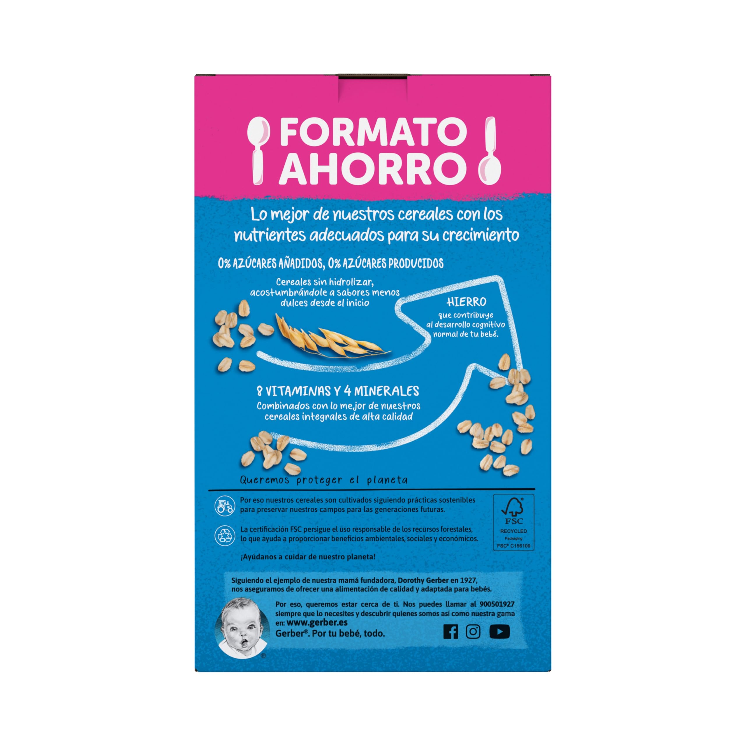 Gerber Papilla Multicereales Y Galleta 0% Azúcares Añadidos, 510 G