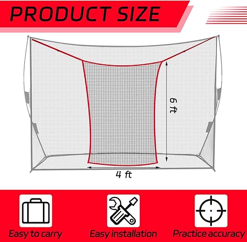 Miniatura 2 de Extensor de red de práctica de golf de 4 x 6 pies, accesorio de red de golf para redes de golf de 7 pies o 10 pies, redes de béisbol, sóftbol, red
