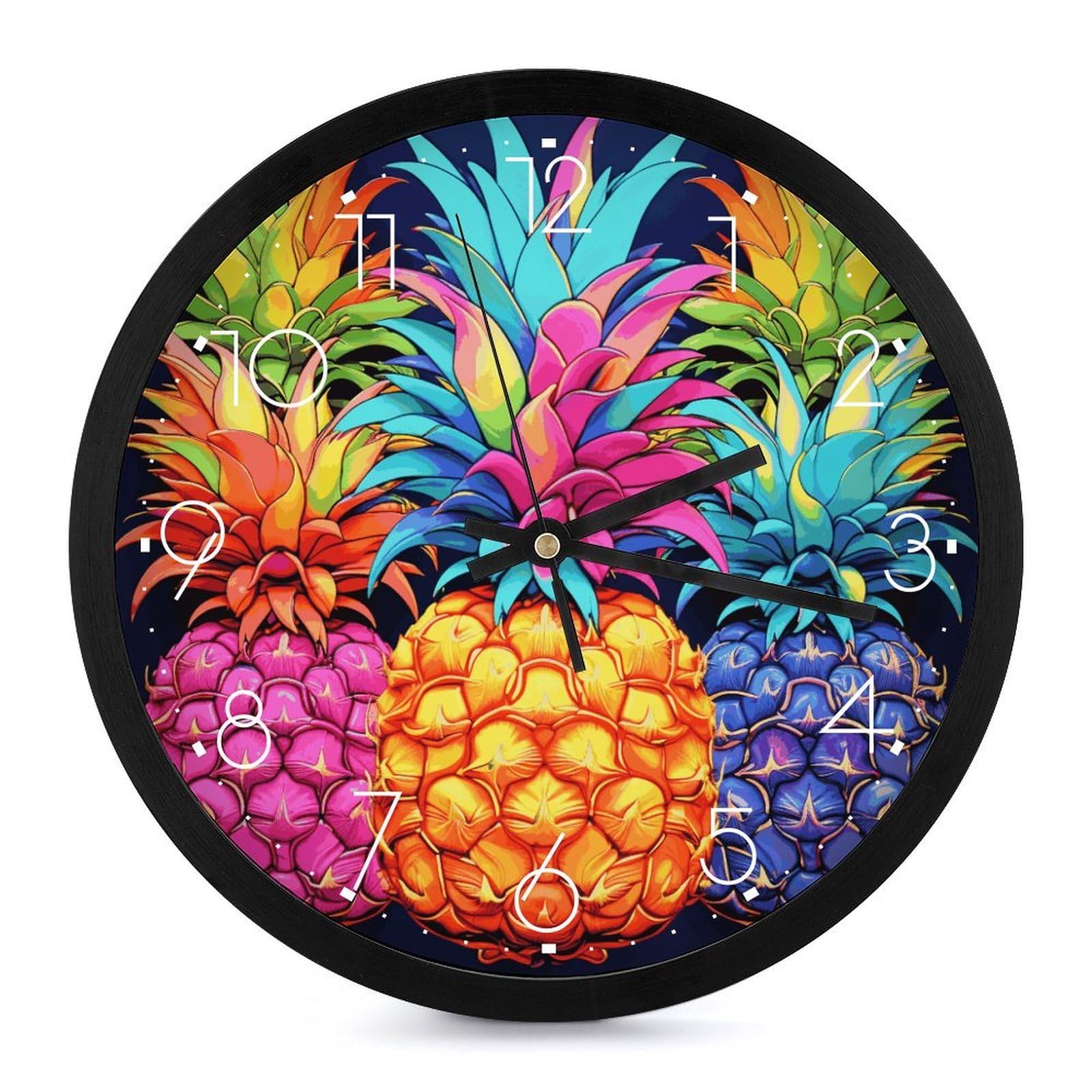Horloge murale ananas sans bruit pour éliminer le stress du tic-tac