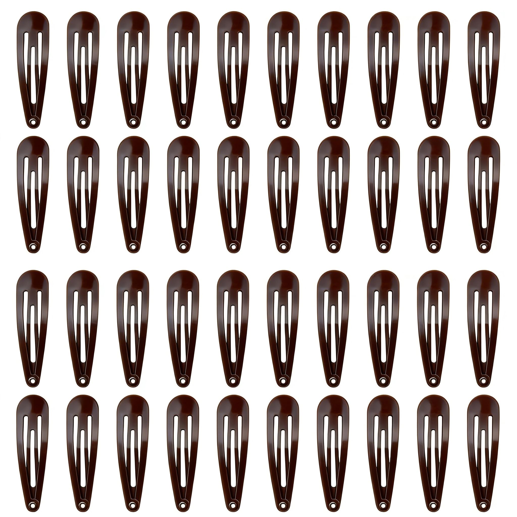 40 Pcs 2 Inch colorful Metal Snap Hair Clips No Slip Hair Barrettes For Women Hair Accessories(Brown)