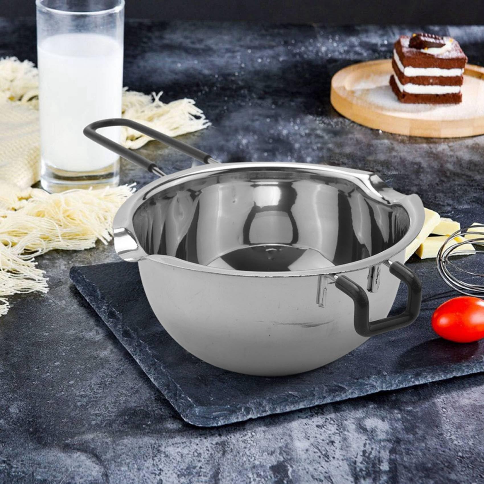 6-Pakowy Zestaw GarnkóW z PodwóJnym Kotłem Tygiel Ze Stali Nierdzewnej do Topienia Czekolady Mydło Woskowe do Produkcji Świec 600Ml i 1600Ml