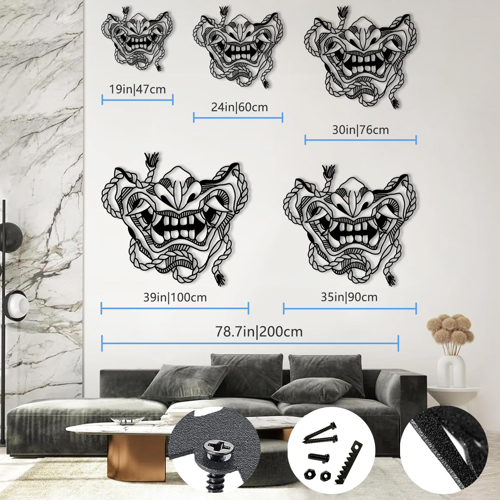 Amazon.com: Metal Wall Decor, Japanese Hannya Mask Art, Oni