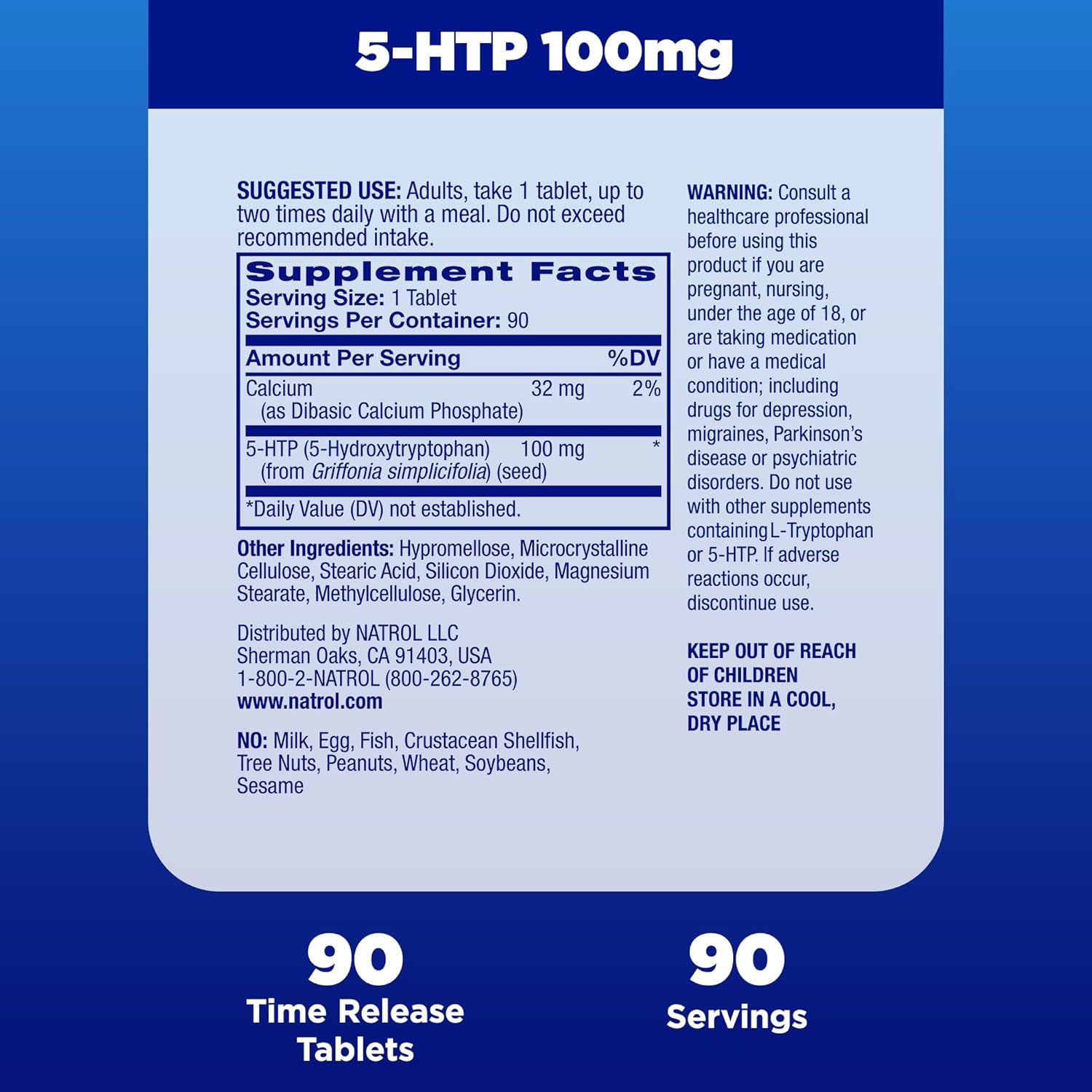 Natrol 5-HTP 100mg, Dietary Supplement Helps Support a Balanced Mood, Mood and Stress Support Supplement, 90 Time Release Tablets, 45-90 Day Supply - Image 5