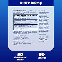 Vista 5 de Natrol 5-HTP 100mg, suplemento dietético ayuda a apoyar un estado de ánimo equilibrado, suplemento de apoyo para el estado de ánimo y el estrés, 90