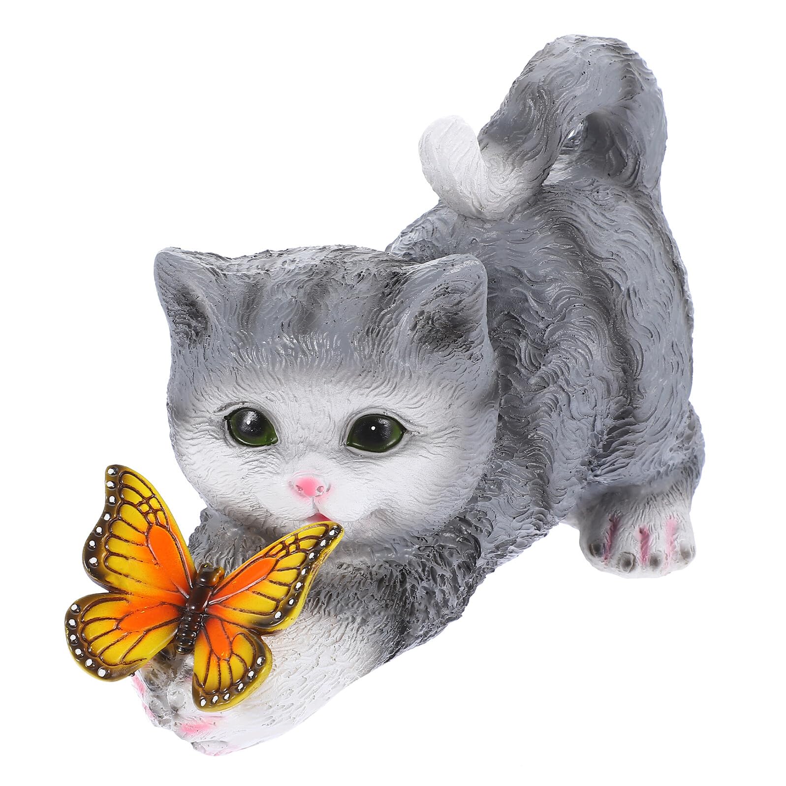 VALICLUD Lebensechte Katzenfigur aus Kunstharz Dekorative Simulation mit Realistischer Form für Garten und Raumgestaltung Einzigartige Katzen Dekofigur für Sammler und Lehrer