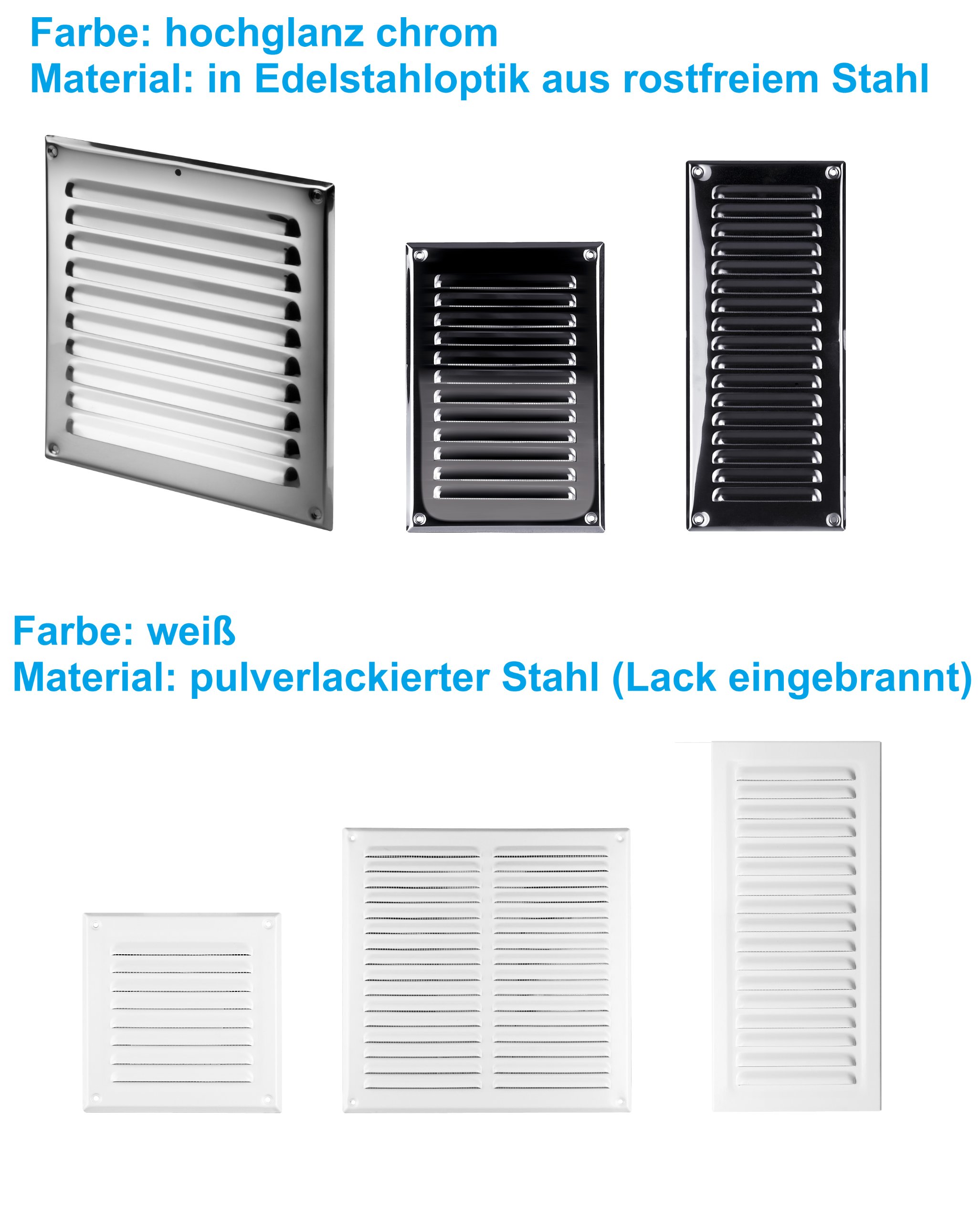 Stainless Steel Air Vent Grille 165mm x 240mm with Fly Screen / Mesh / Net Metal Ventilation Cover 6.5" 9.5" MTA4N - Image 3