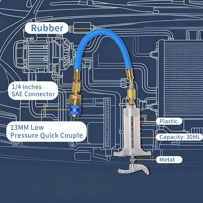 Kit Inyector de Aceite y Tinte 30ml Manual para AC/HVAC miniatura 4
