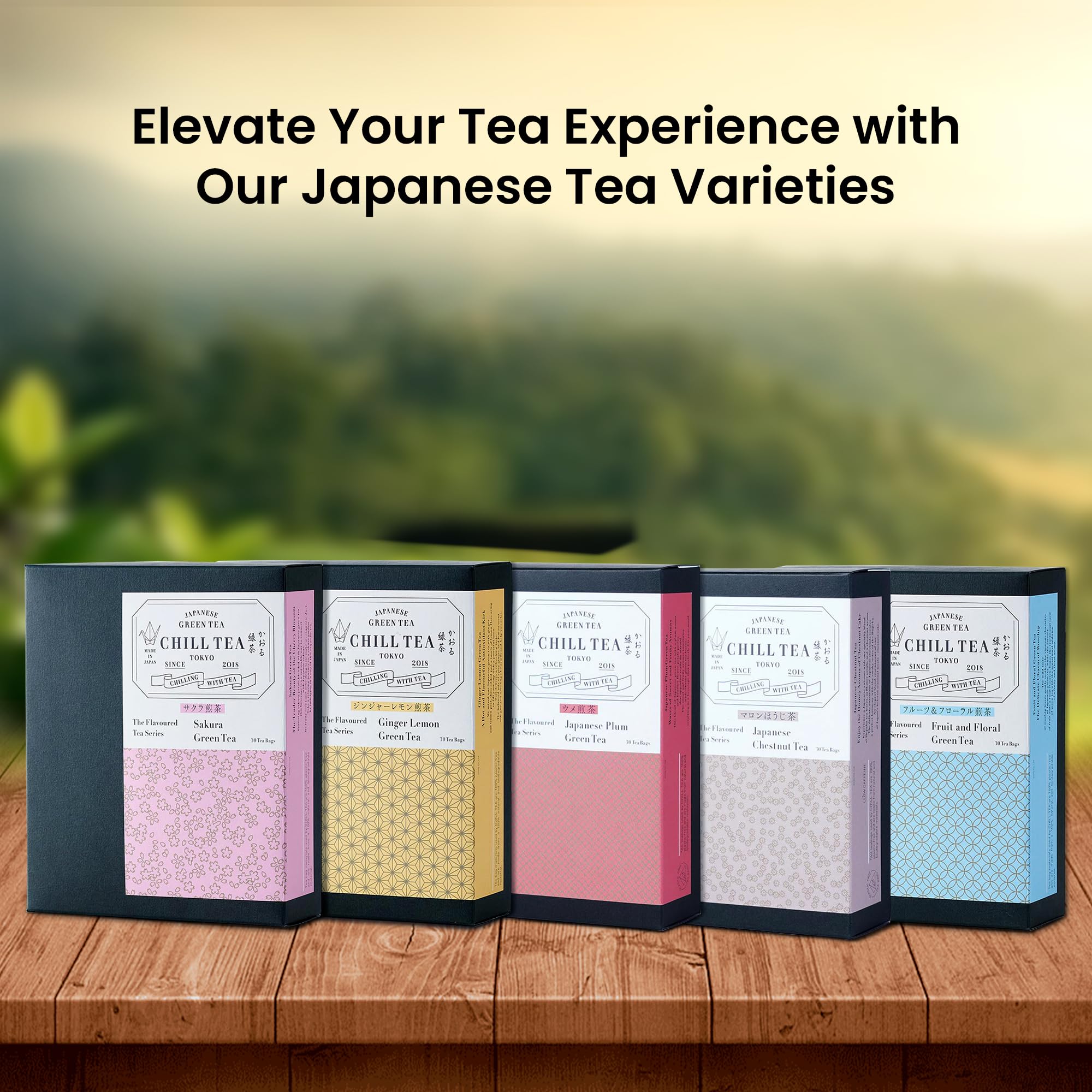 Yuzu Zitrus Grüntee von CHILL TEA Tokio - 100% Japanischer Grüntee - Plastikfrei, natürlichen teebeutel - Frischer Geschmack (30 Teebeutel)