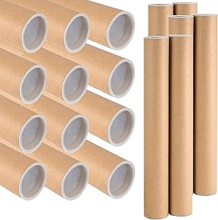 HOIGON18 Pack 2 x 16 Inch Mailing Shipping Tubes with Caps, Thick Mail Tubes Cardboard Mailing Tube for Packing,Shipping, Artwork, Crafts, Storage of Poster