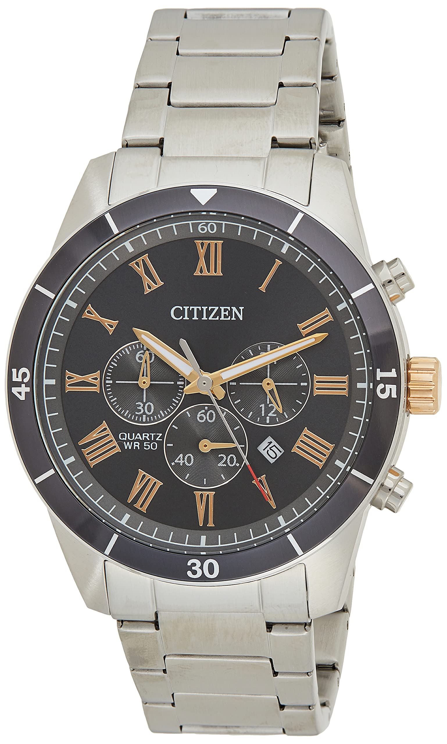 CitizenMens Quartz Watch, Chronograph Display and Stainless Steel Strap - AN8168-51H