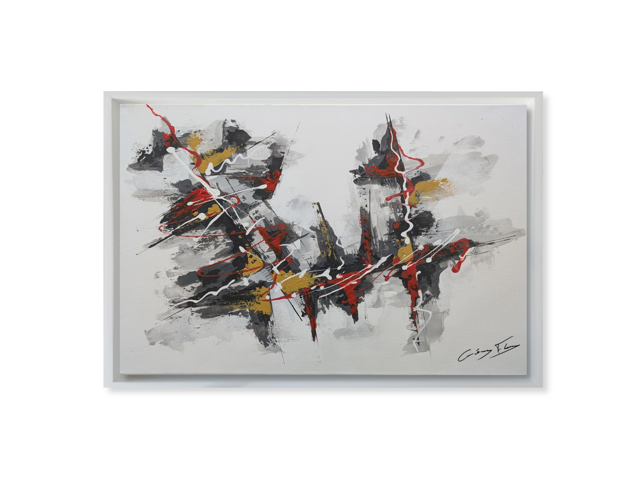 Tableau abstrait original 40x60 abstraction dynamique Géry Flag