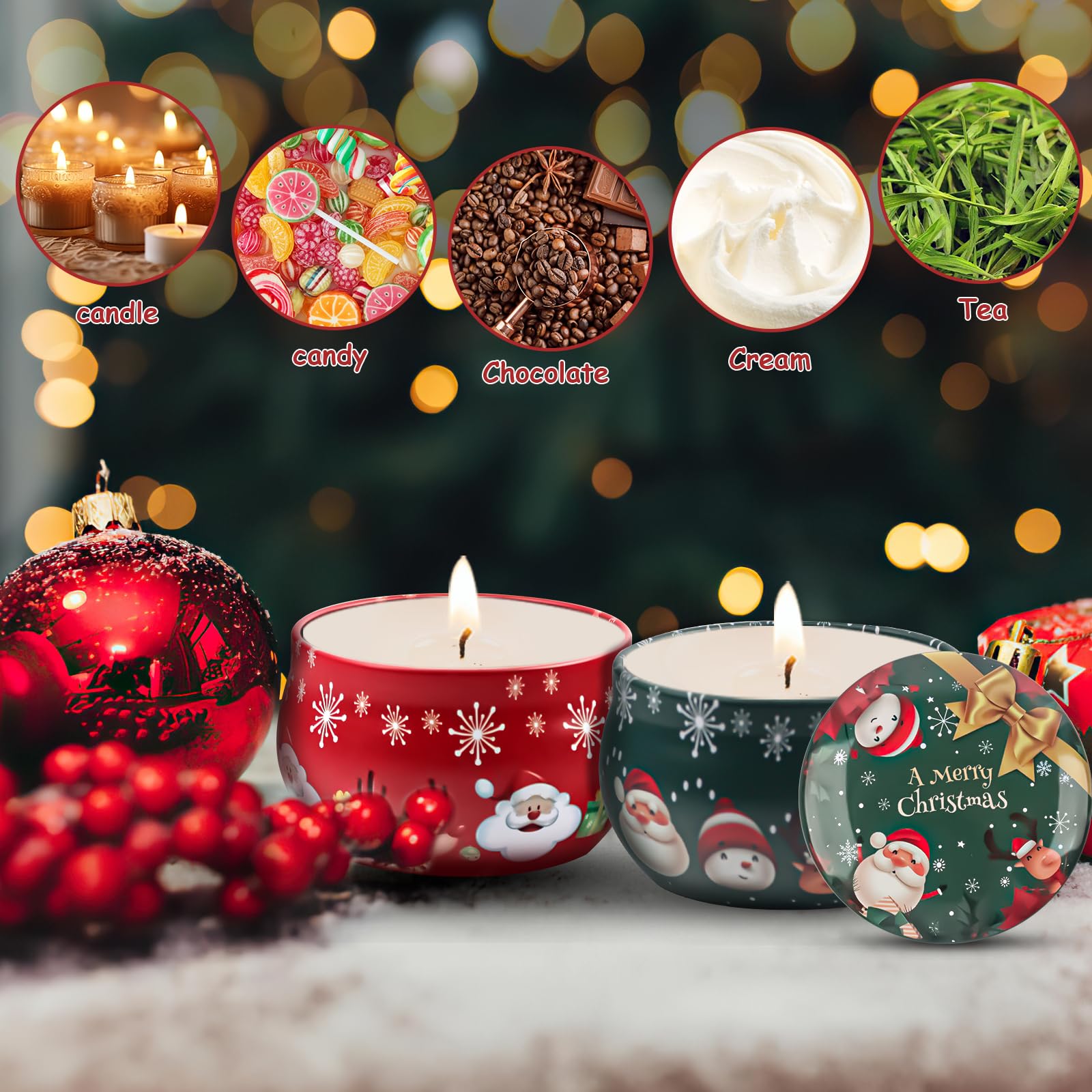12 Mini Boîtes à Bougies Vides En Fer – Jolis Pots De Noël Pour Ranger Bonbons, Bijoux, Bougies DIY Ou Petits Cadeaux - 8