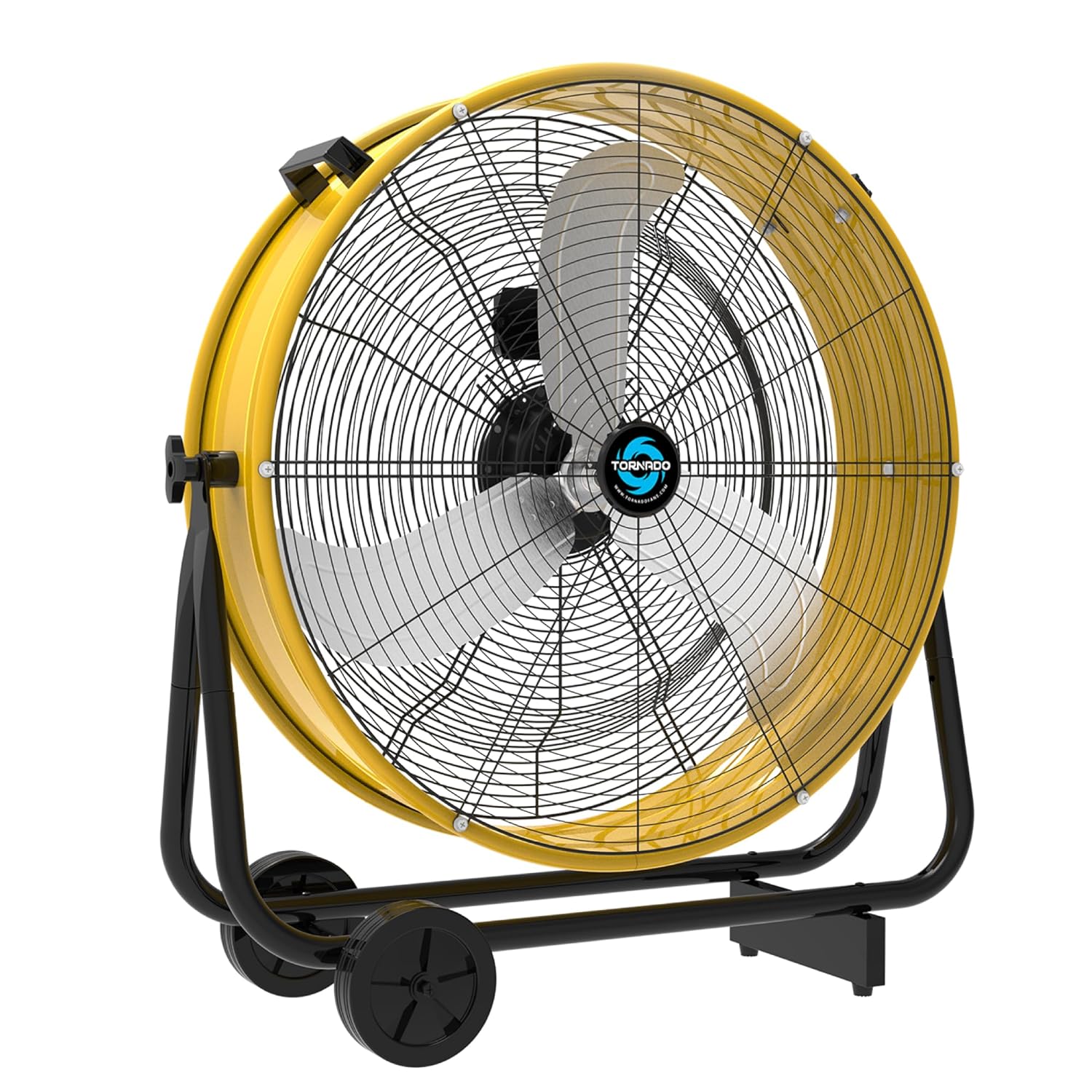 Tornado 24" High Velocity Drum Fan - Heavy Duty Metal Fan for Commercial & Industrial Use, 7700 CFM, 3 Speeds, 1/3 HP, 8 FT Cord, ETL Safety Listed 24 Inch