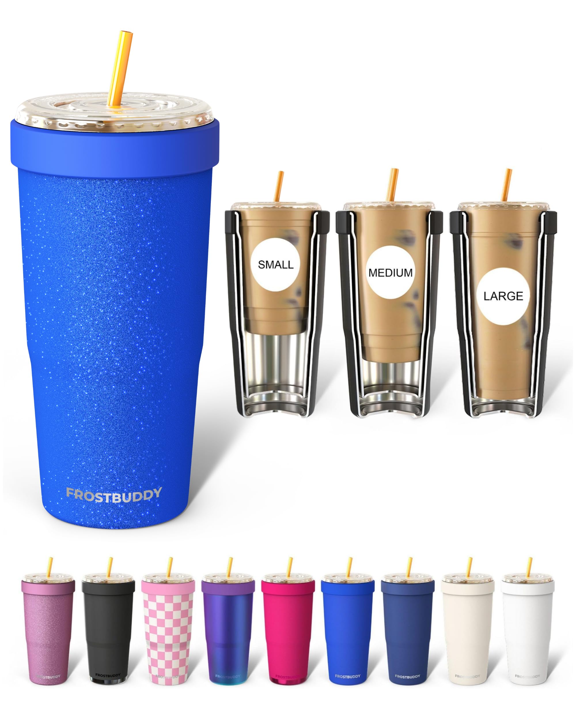 Frost Buddy Togo Buddy 30oz Tumbler - Spill-Proof Flip Lid (Royal Glitz) — image 1