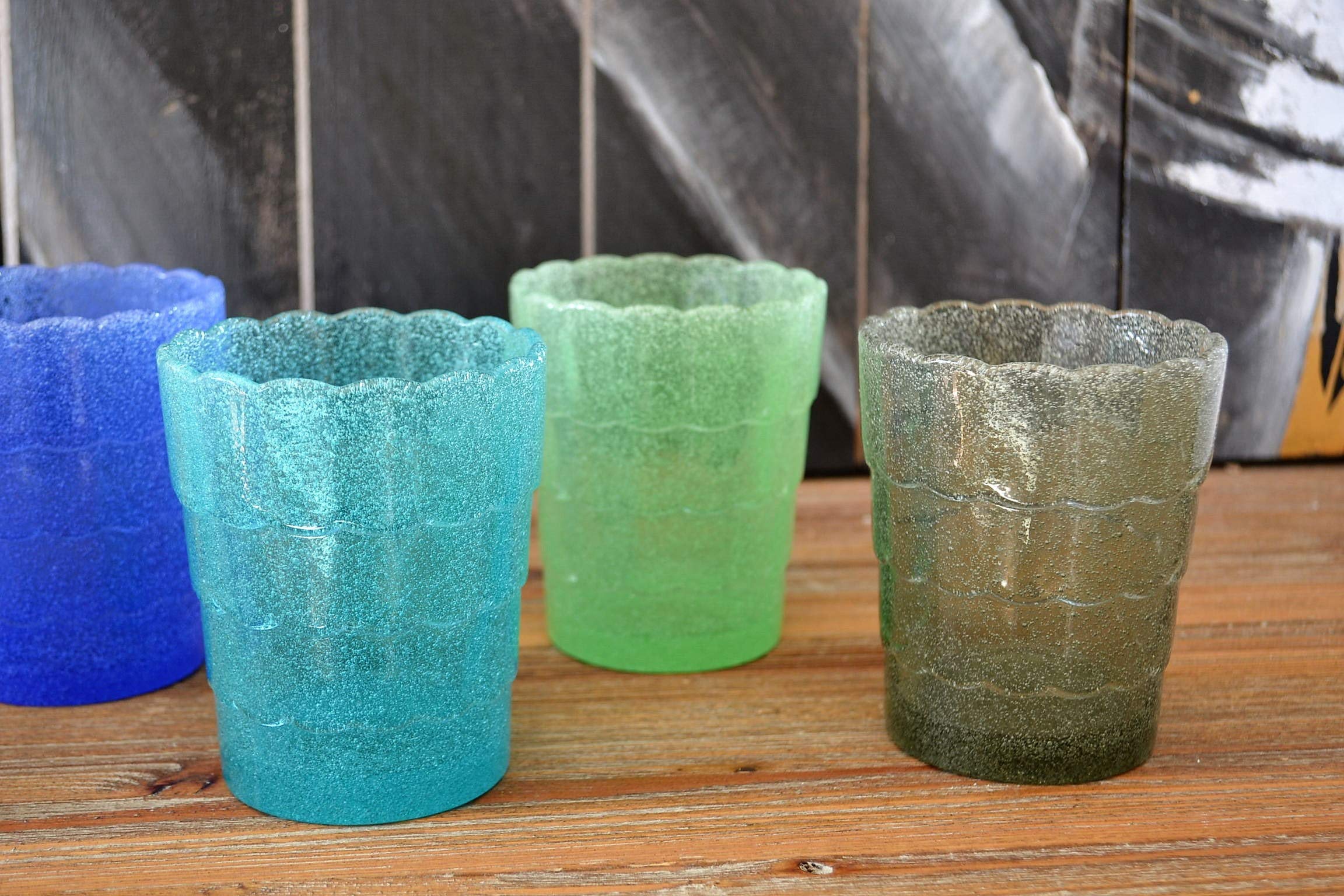 Set Verres 6 Pièces Verres Cancun/Marée - Lot 6 Verres Pâte De Verre 330ml | Design Coloré Lavable Lave-vaisselle Verres 330ml Villa D'este