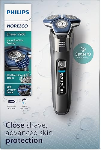 Vista 14 de Philips Norelco Shaver 7200 - Afeitadora eléctrica recargable en seco y húmedo con tecnología SenseIQ y recortadora emergente, S7887/82