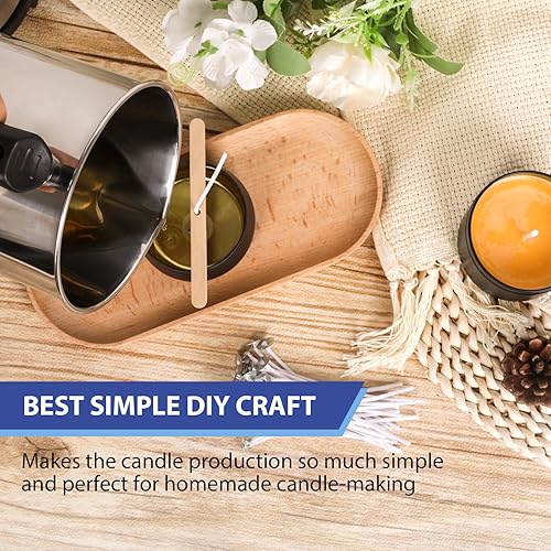 Miniatura 6 de SAEUYVB Olla para hacer velas de 44 onzas de acero inoxidable con mango resistente al calor y boquilla de vertido antigoteo para hacer velas (44