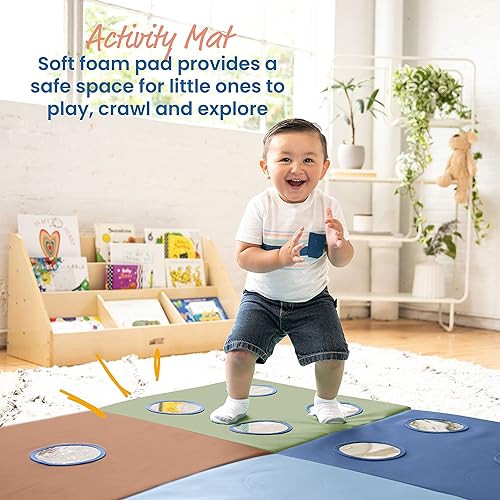 Miniatura 3 de ECR4Kids SoftZone 123 Look at Me - Tapete de actividades plegable, color tierra
