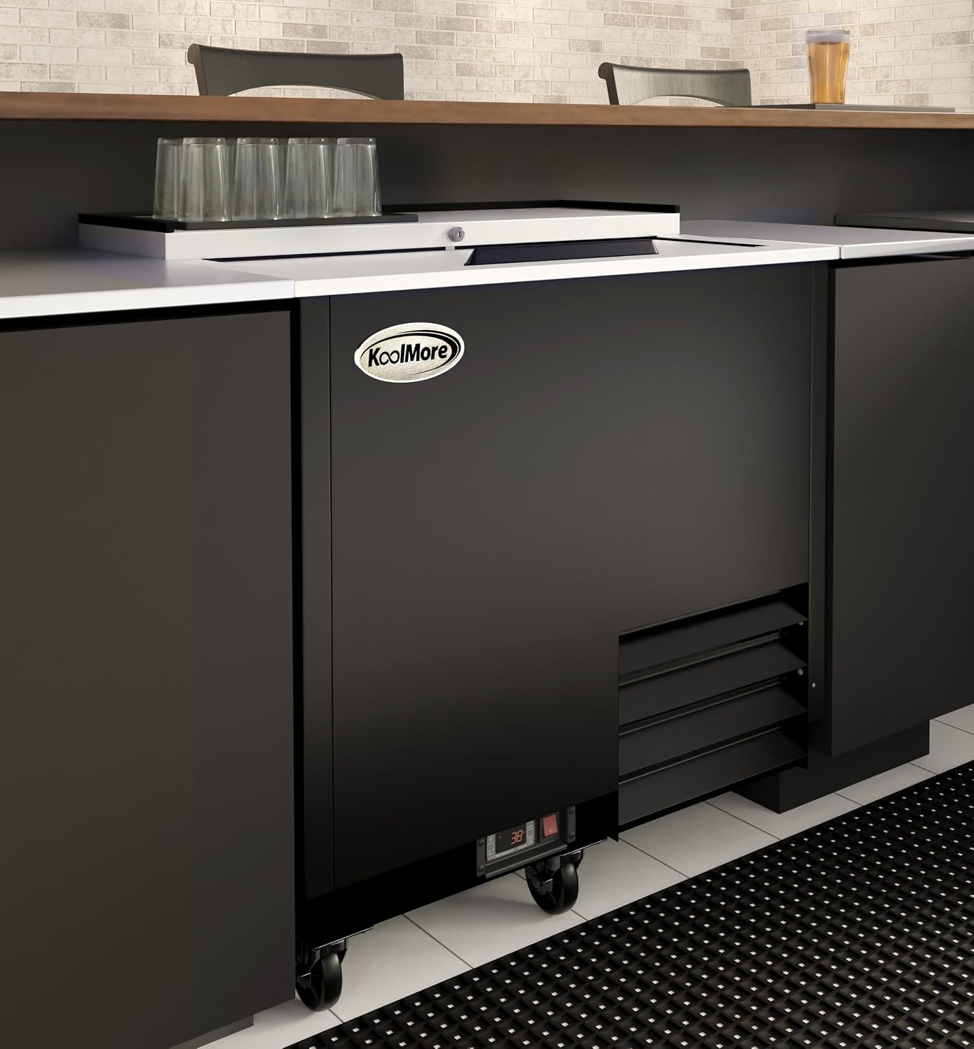 36 in. Commercial Glass Froster in Black Steel, ETL Listed, 9 cu. ft. (KM-GF36-BK)