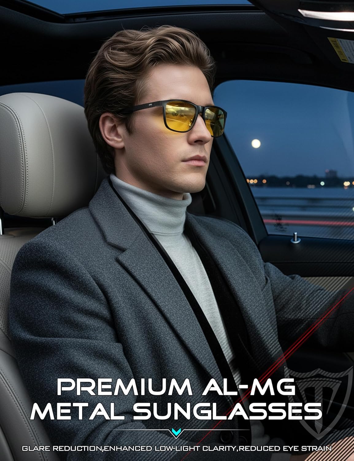 ATTCL Polarized Sunglasses Men for Driving: UV400 Protection Lightweight AL-MG Metal Rectangular Sun glasses Hiking Travel - Image 3