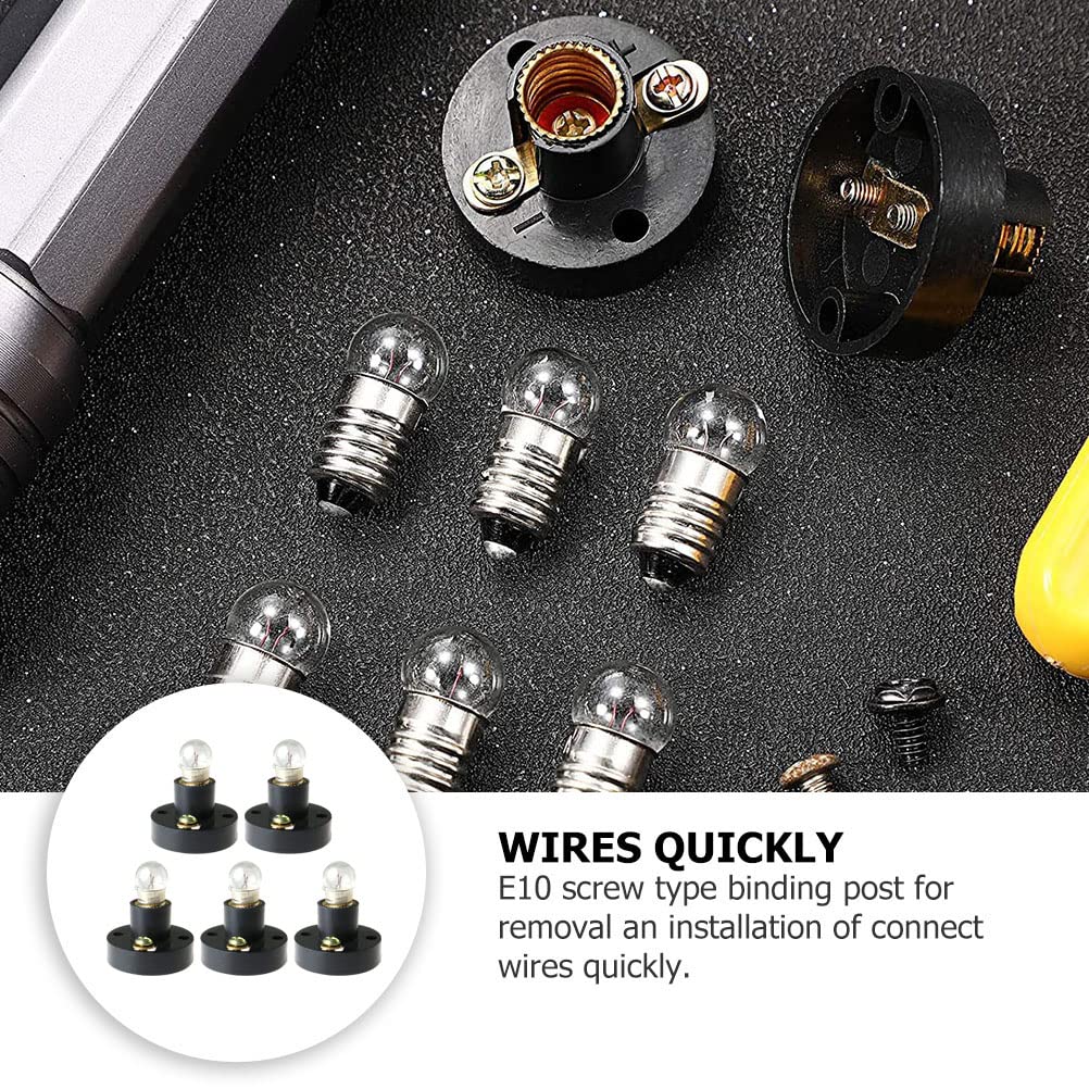 10x E10 24 V 5 W T10x28 Gloeilamp Miniatuur Schroef Base Lamp WarmWit voor DIY Onderwijs Experiment