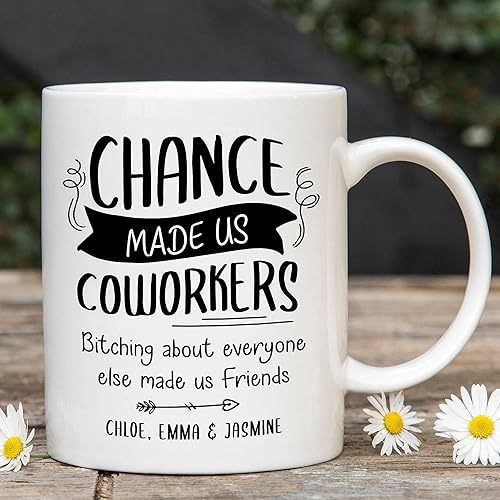 Miniatura 2 de Taza divertida personalizada Chance Made Us Coworkers Bitching About Everyone Made Us Friends, regalos de jubilación para mujeres y hombres, taza de
