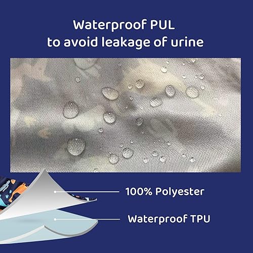 Miniatura 7 de SMULPOOTI 8 paquetes de ropa interior de entrenamiento de plástico reutilizable para niñas y funda impermeable para pañales para pantalones de goma