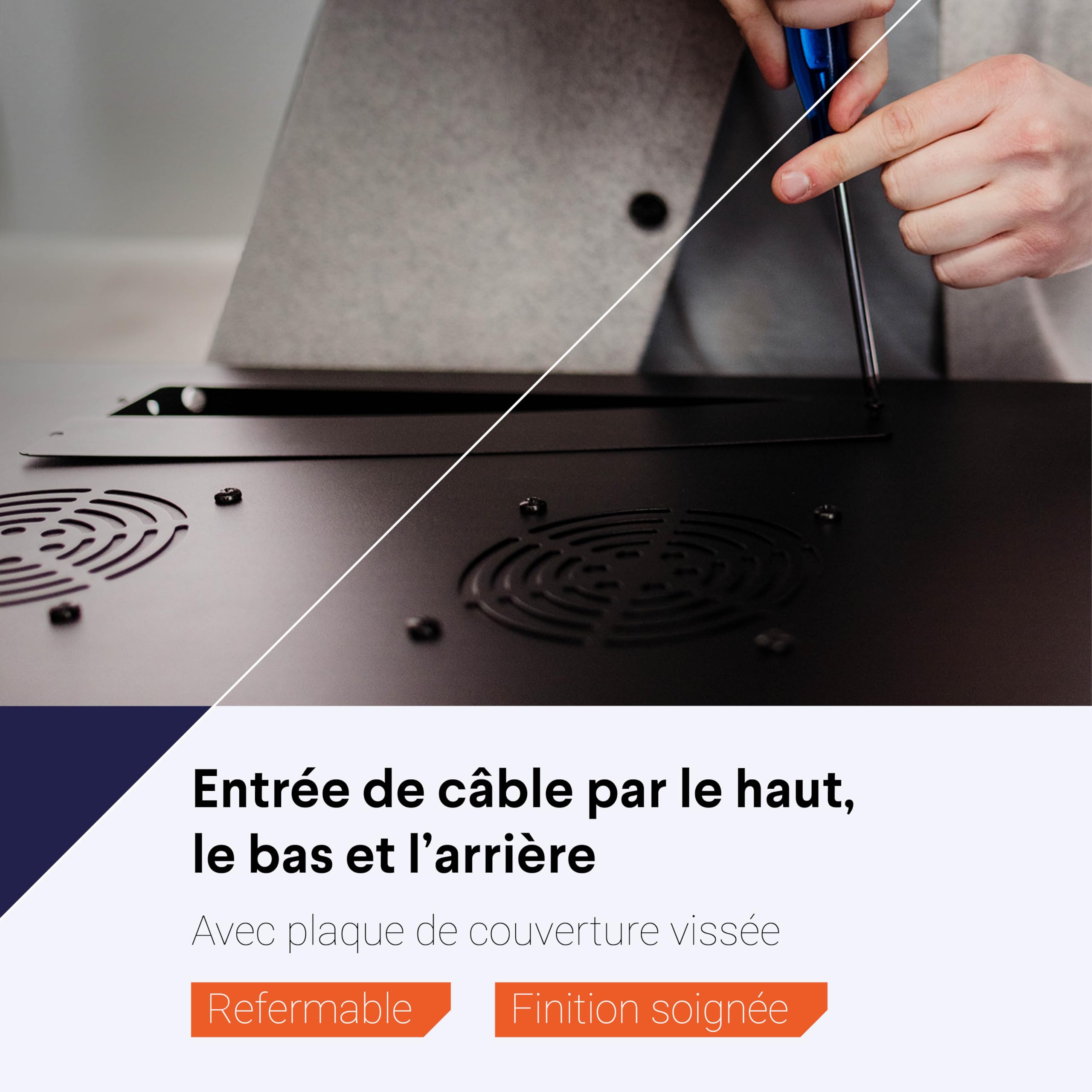 Baie de Serveur 18U avec Porte en Verre 800x800x1000mm (LXPXH) - Noir