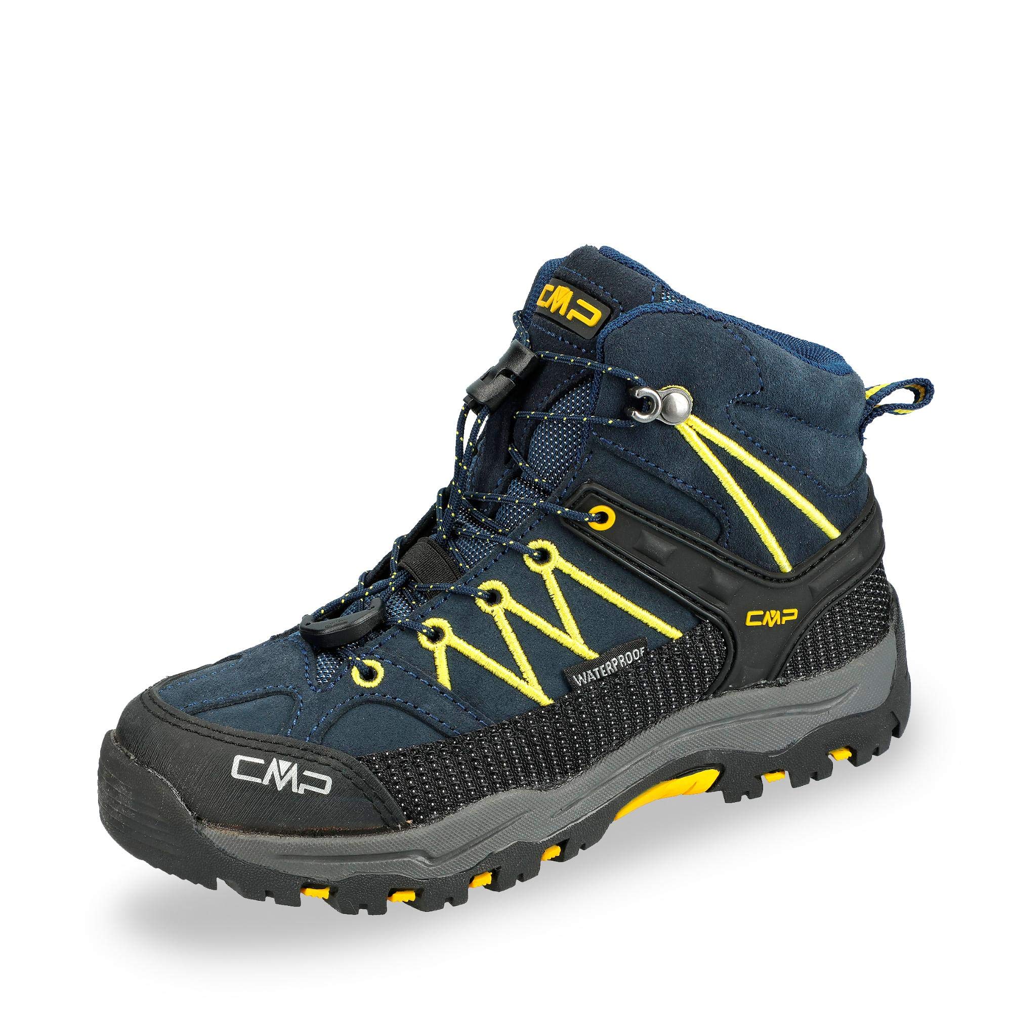 Cmp Boys Bleu Mid Hiking Trainers For Children Rigel Waterproof