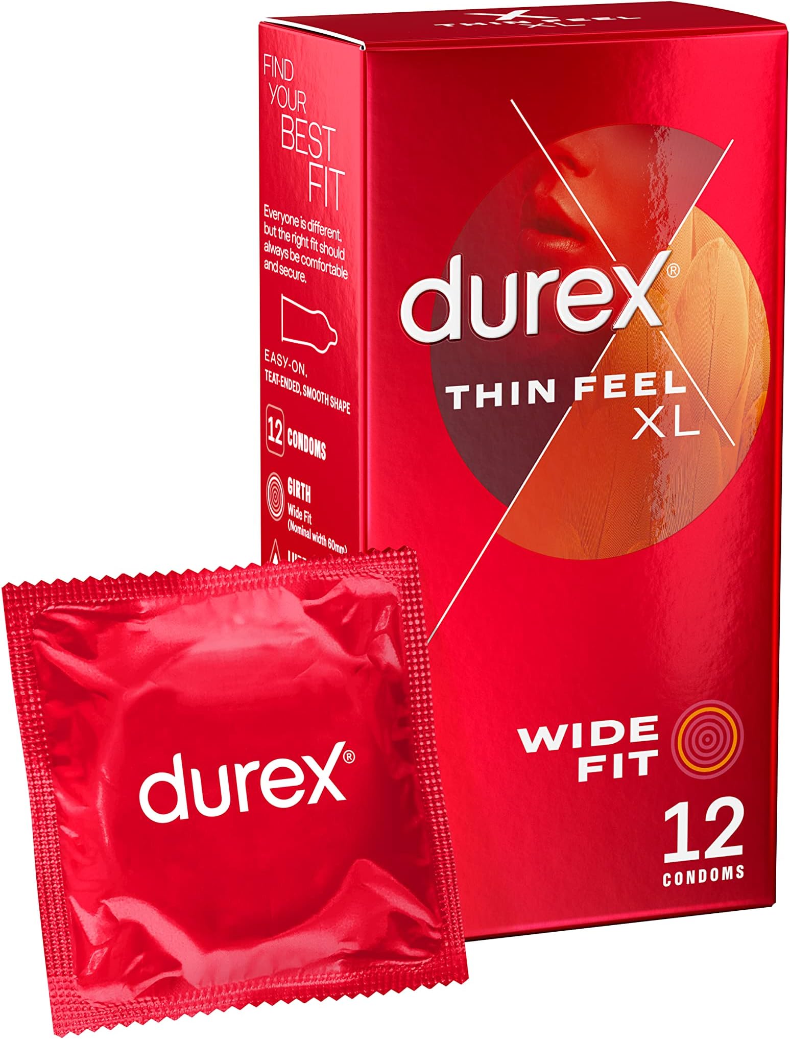 Durex Thin Feel XL Condoms, Pack of 12