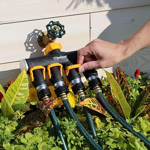 Miniatura 7 de Melnor 65135AMZ - Conector de válvula de flujo de palanca de 4 vías, amarillo, negro