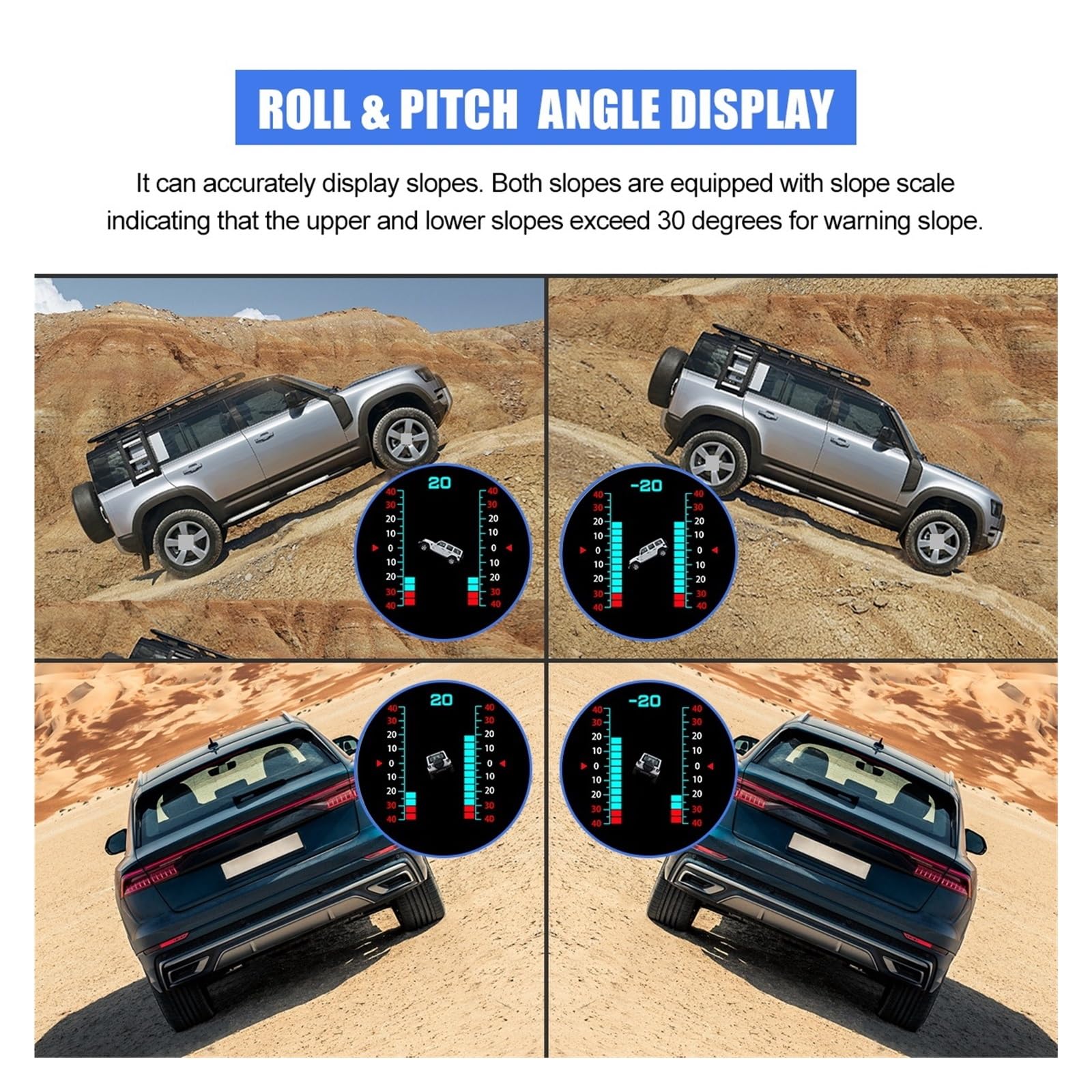Compteur De Pente Horizontale De Voiture G5, Inclinomètre GPS, Compteur De Vitesse, Boussole, Angle De Pas, Écran Tactile, Affichage Tête Haute HUD