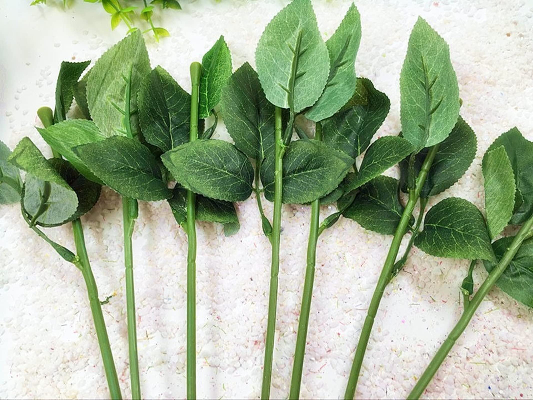 SBJKLYRN Simulated flowers, 10 Pcs 33 Cm Simulation of Artificial Plastic Stem Leaves Rose Stem...