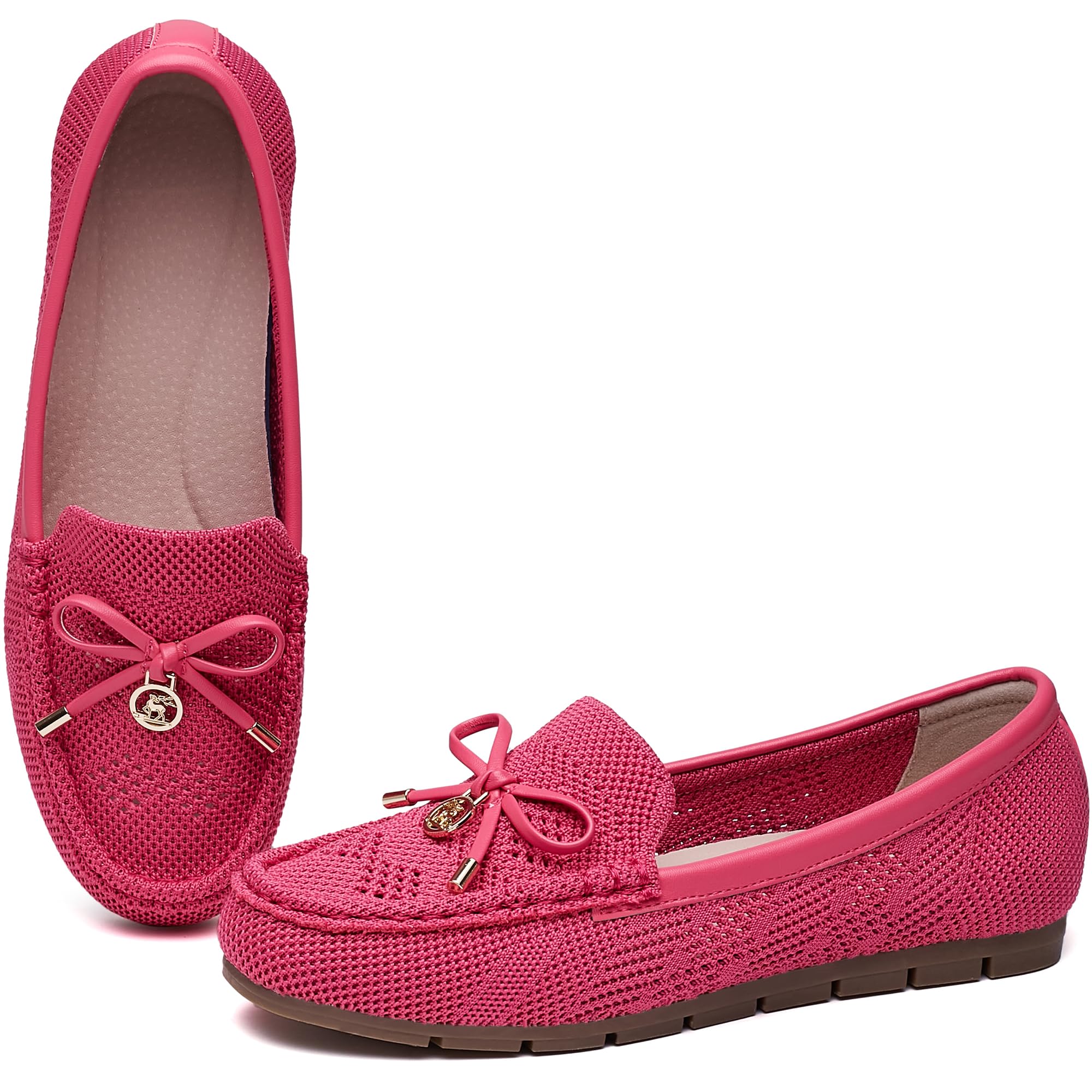 RCTEC Loafers for Women Comfortable Knit Slip-On Shoes-Breathable Lightweight Driving Walking Mesh Flats for Work Office Comfort