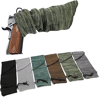 WIOR 6 Pack Gun Socks, 16 x 4 Inch Knit Gun Socks for Pistol/Handgun/Revolver, Silicone Treated Gun Cover Protection Gun Sleeve with Drawstring Closure for Hunting Shooting Anti-Rust Moisture-Proof